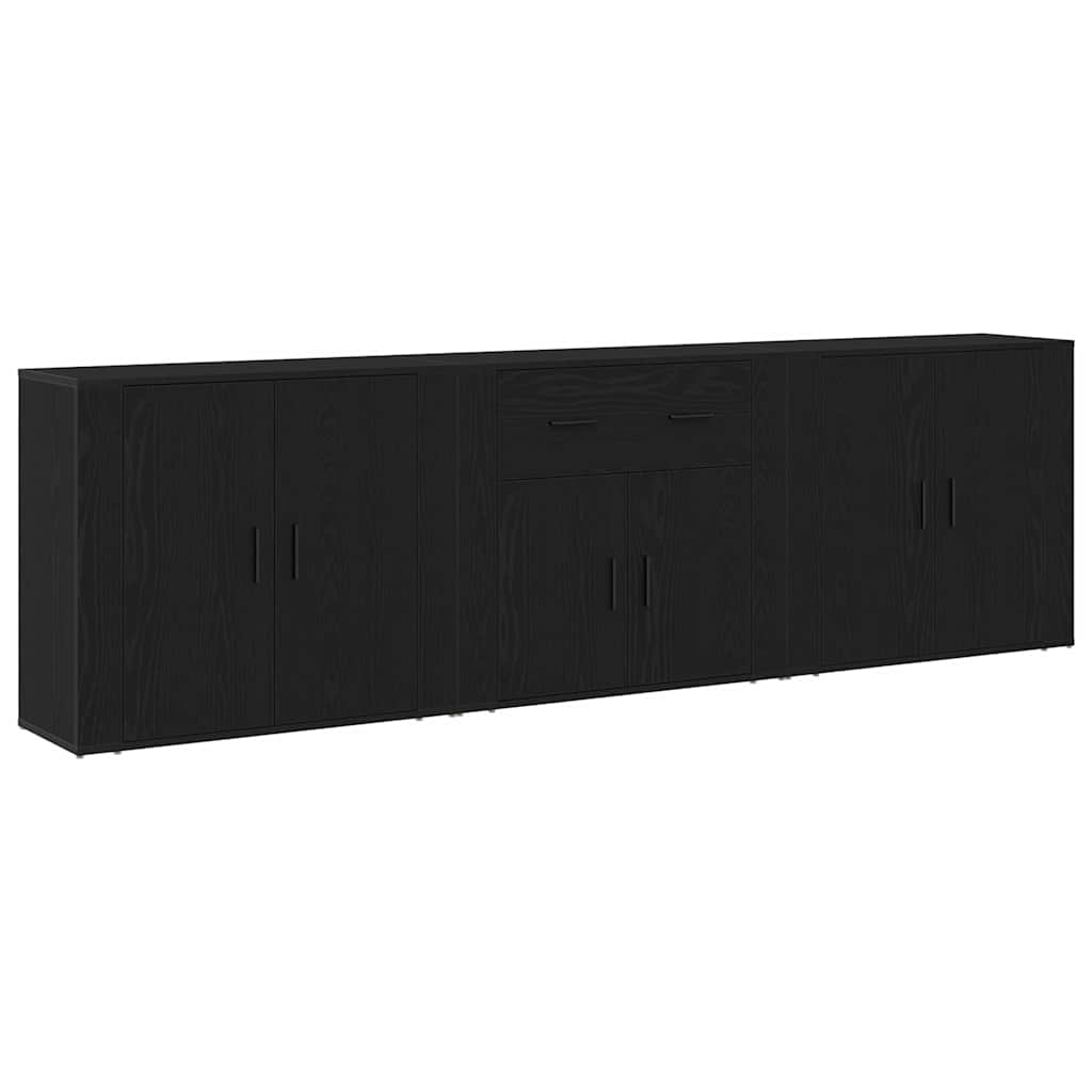 Sideboard Schwarz Eichen-Optik 240 x 33 x 70 cm Holzwerkstoff