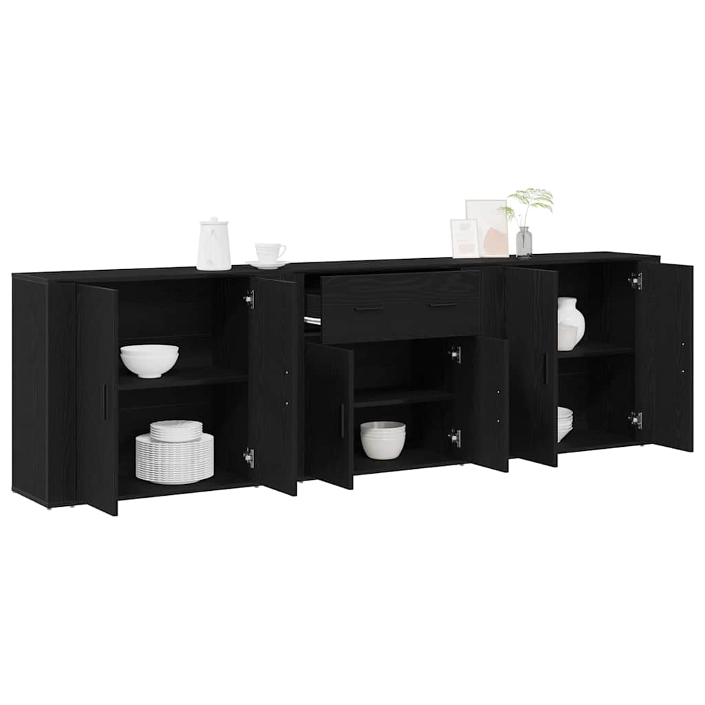 Sideboard Schwarz Eichen-Optik 240 x 33 x 70 cm Holzwerkstoff