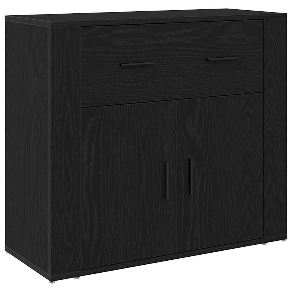 Sideboard Schwarz Eichen-Optik 240 x 33 x 70 cm Holzwerkstoff