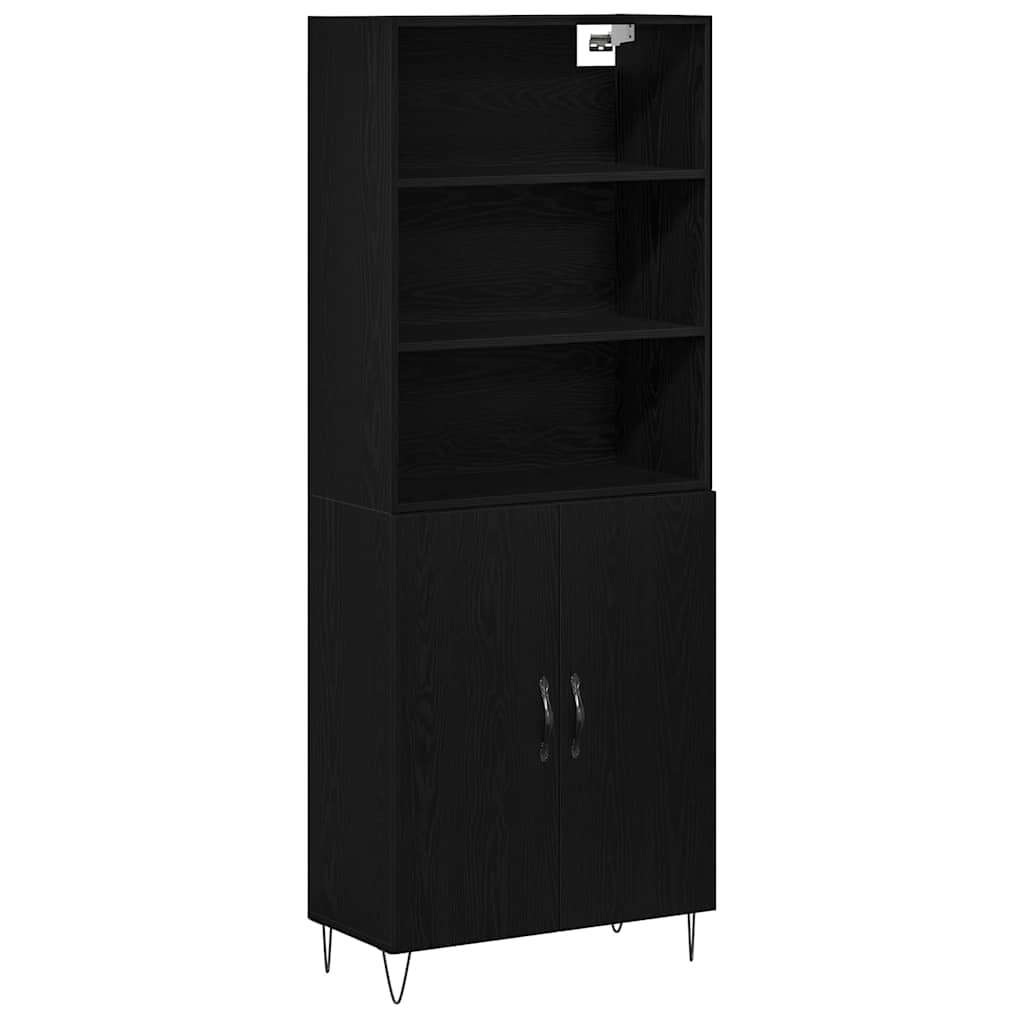Highboard 2 pcs Schwarz Eichen-Optik Holzwerkstoff