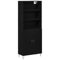Highboard 2 pcs Schwarz Eichen-Optik Holzwerkstoff