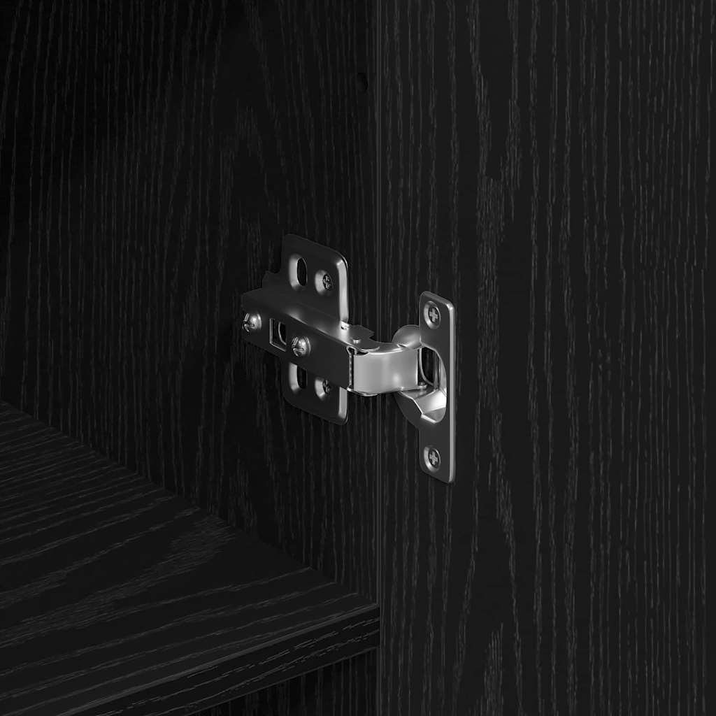 Highboard Schwarz Eichen-Optik 69,5 x 34 x 180 cm Holzwerkstoff