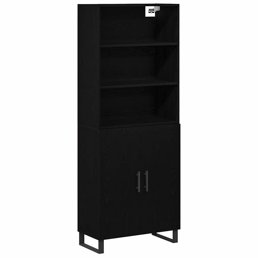 Highboard 2 pcs Schwarz Eichen-Optik Holzwerkstoff