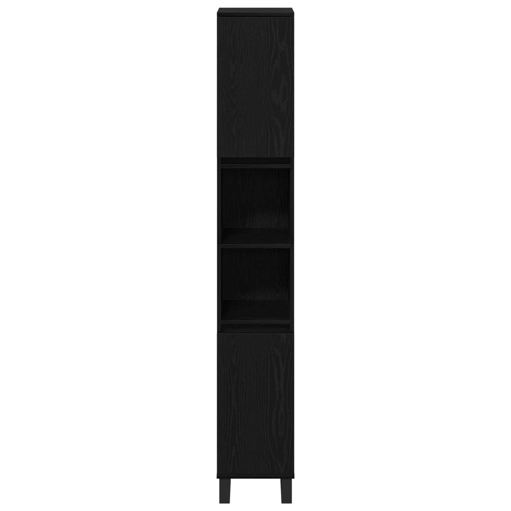 Badezimmermöbel-Set Wandmontiert 3 pcs Schwarz Eichen-Optik