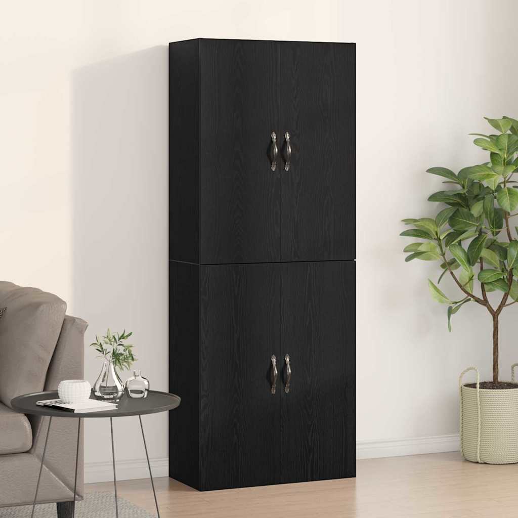 Wandschrank 2 pcs Schwarz Eichen-Optik 69,5 x 34 x 90 cm