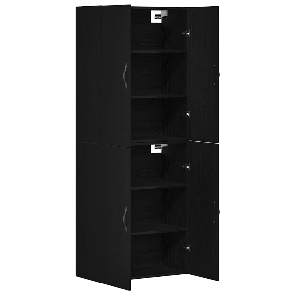 Wandschrank 2 pcs Schwarz Eichen-Optik 69,5 x 34 x 90 cm