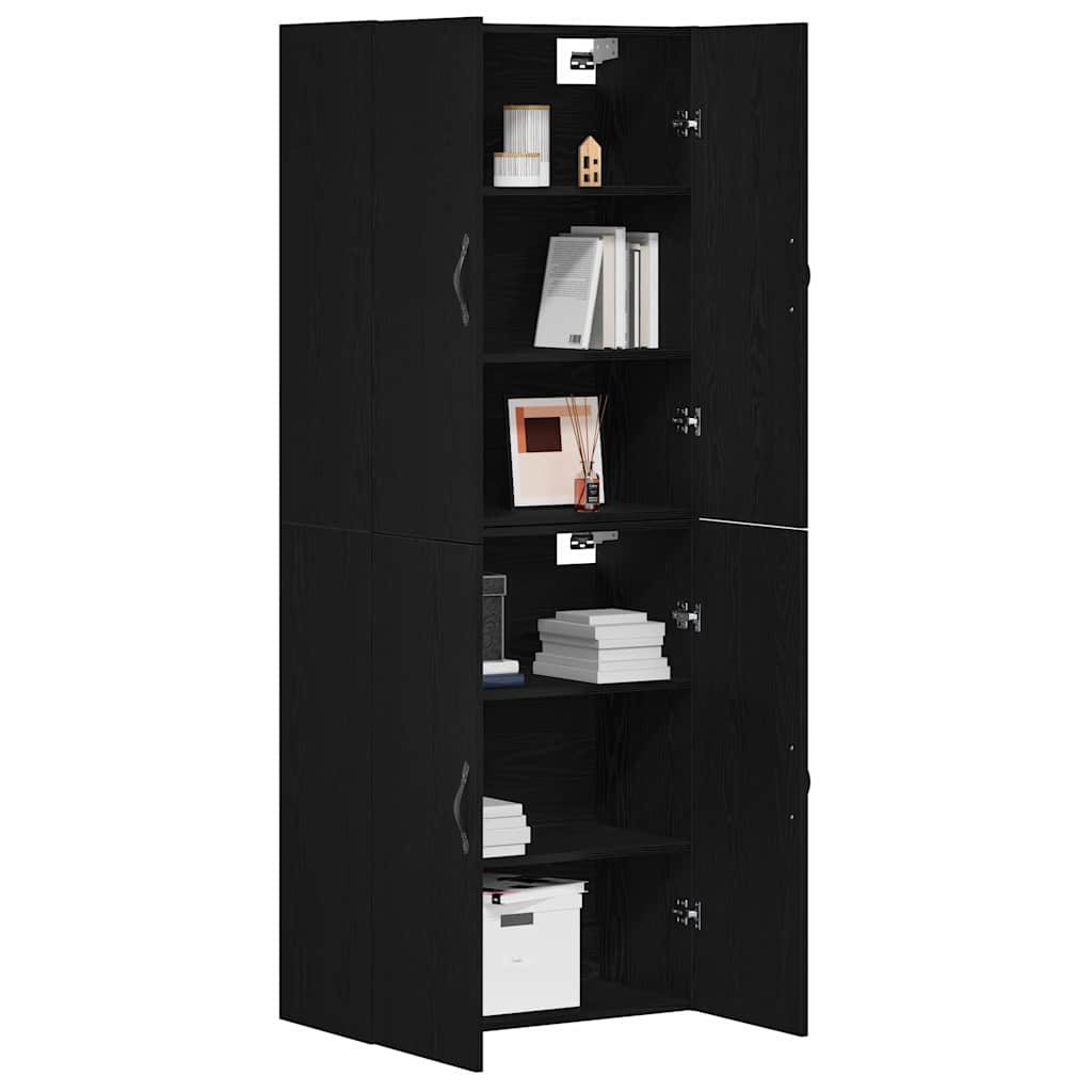 Wandschrank 2 pcs Schwarz Eichen-Optik 69,5 x 34 x 90 cm