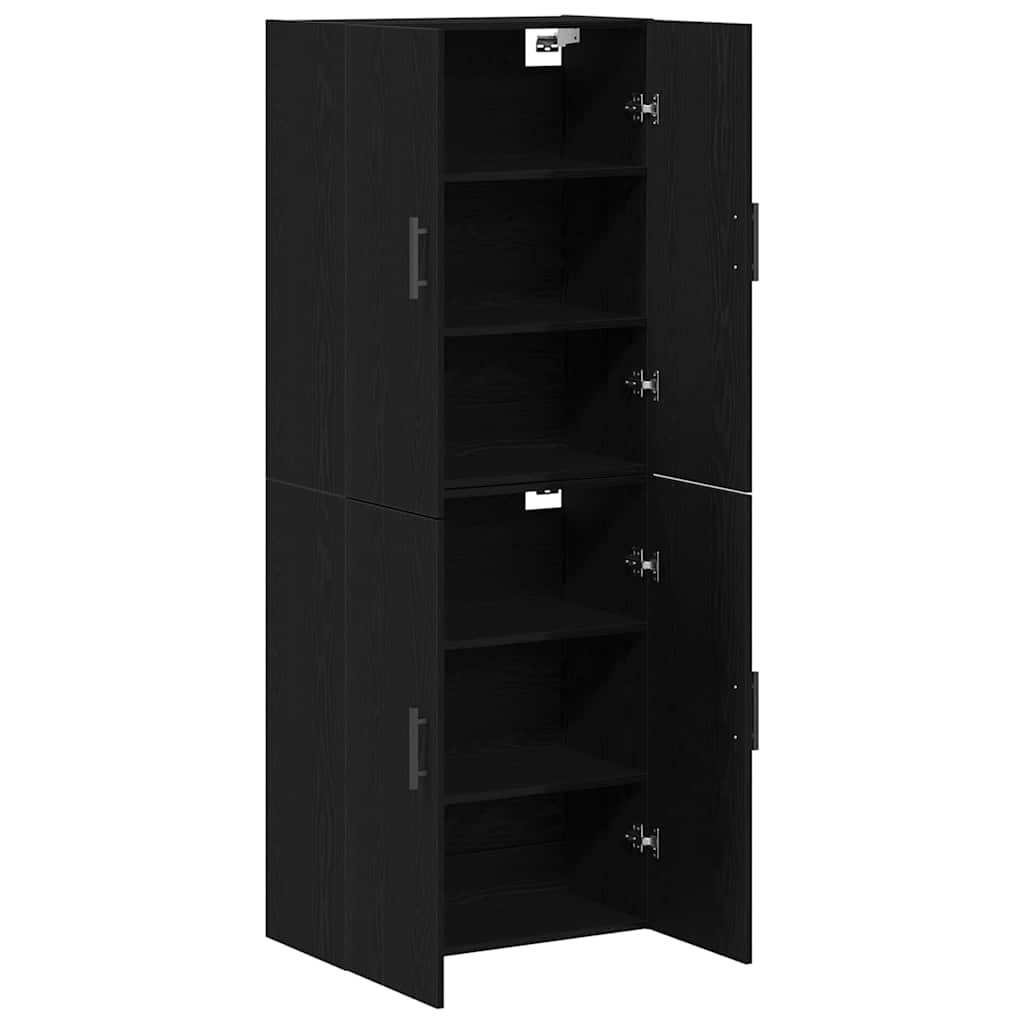 Wandschrank 2 pcs Schwarz Eichen-Optik 69,5 x 34 x 90 cm