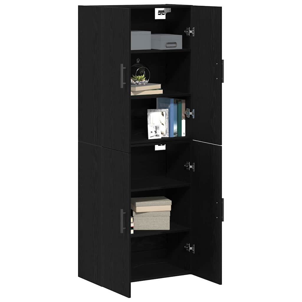 Wandschrank 2 pcs Schwarz Eichen-Optik 69,5 x 34 x 90 cm