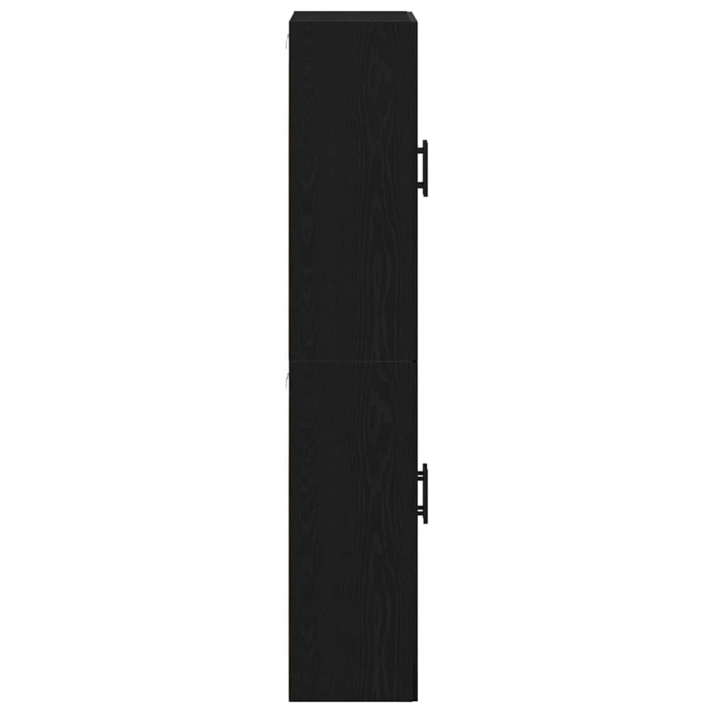 Wandschrank 2 pcs Schwarz Eichen-Optik 69,5 x 34 x 90 cm