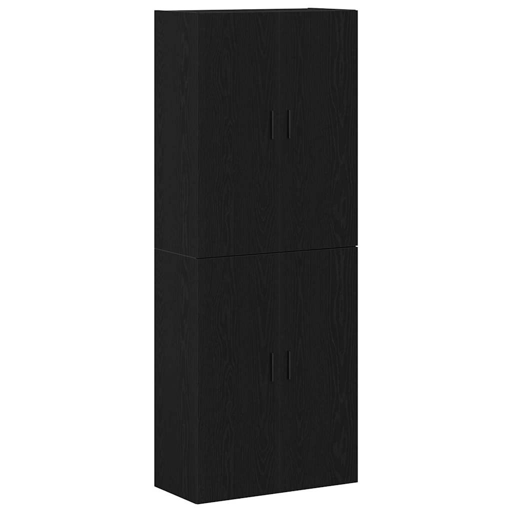 Wandschrank 2 pcs Schwarz Eichen-Optik 69,5 x 34 x 90 cm