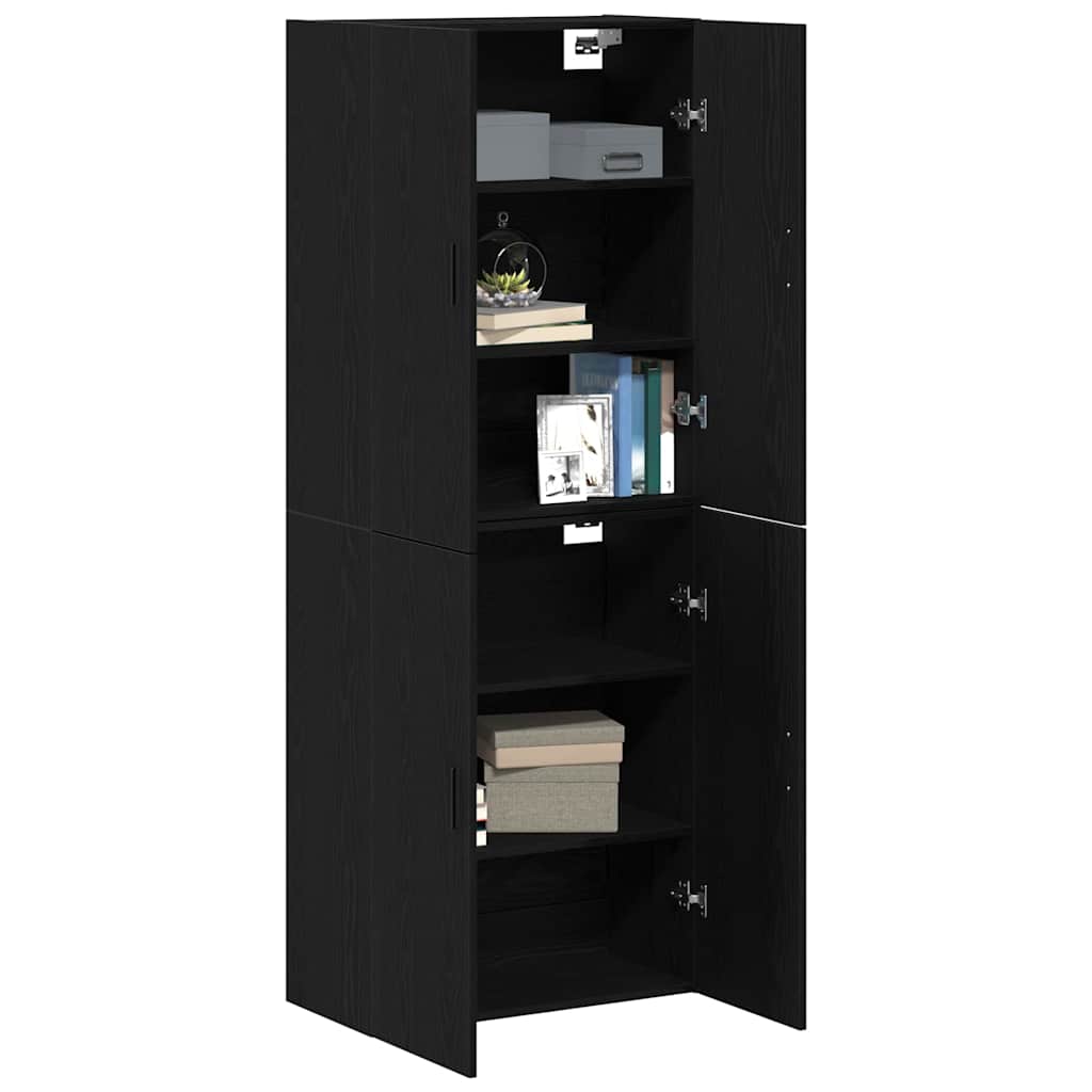 Wandschrank 2 pcs Schwarz Eichen-Optik 69,5 x 34 x 90 cm