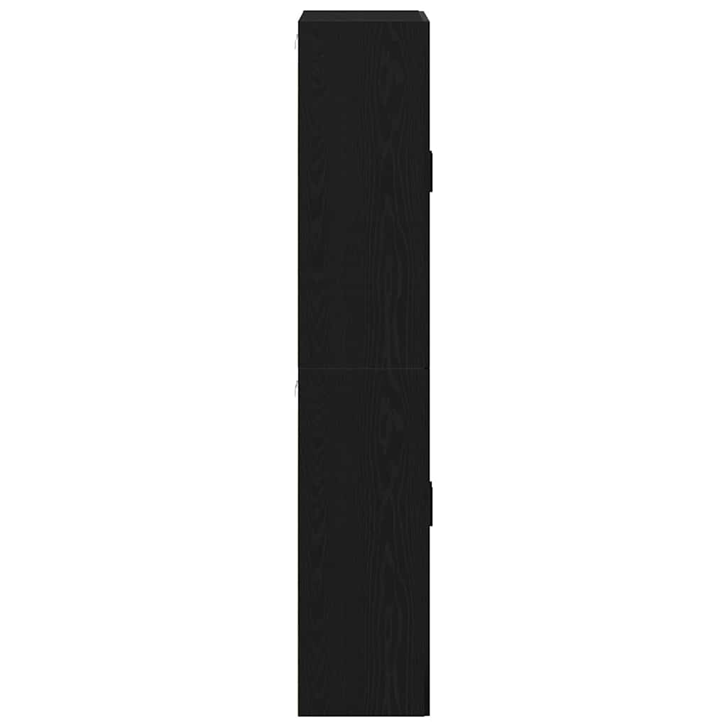 Wandschrank 2 pcs Schwarz Eichen-Optik 69,5 x 34 x 90 cm