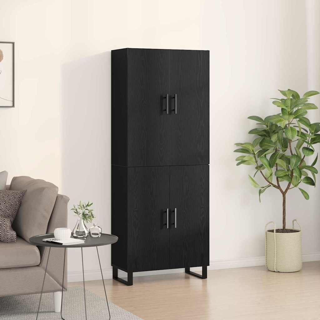 Highboard 2 pcs Schwarz Eichen-Optik 69,5 x 34 x 180 cm