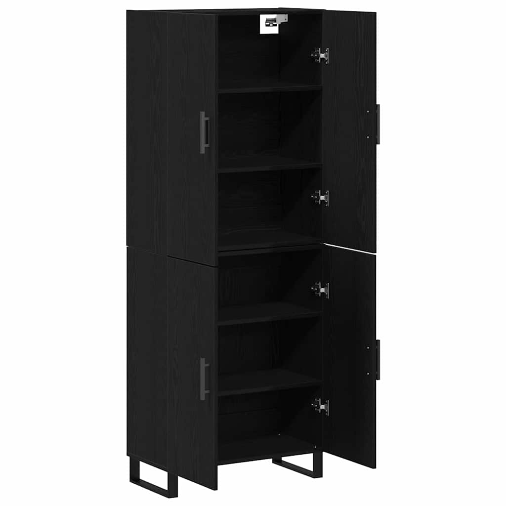 Highboard 2 pcs Schwarz Eichen-Optik 69,5 x 34 x 180 cm