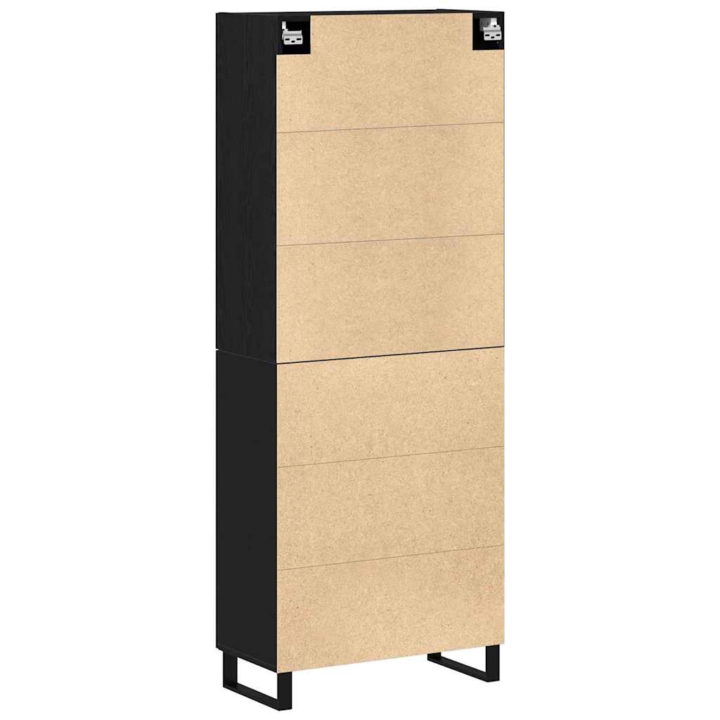 Highboard 2 pcs Schwarz Eichen-Optik 69,5 x 34 x 180 cm