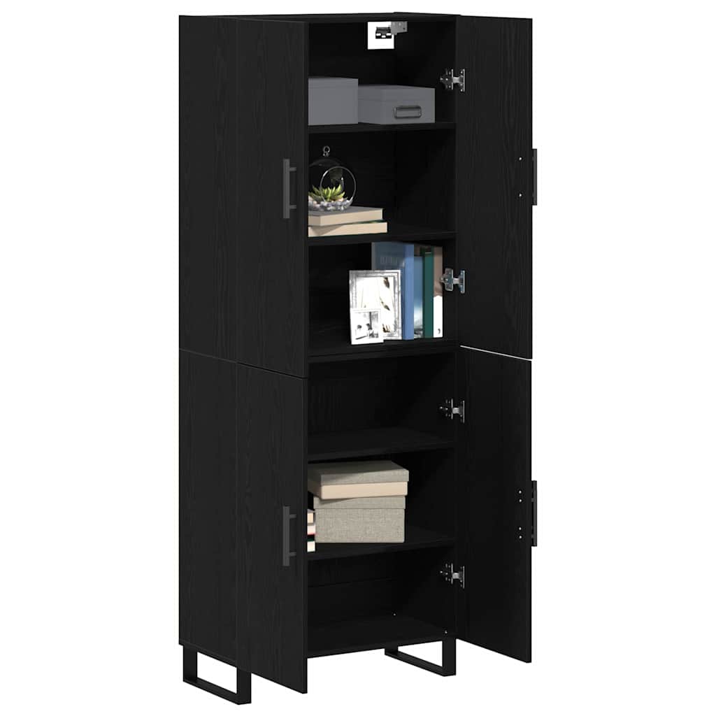 Highboard 2 pcs Schwarz Eichen-Optik 69,5 x 34 x 180 cm