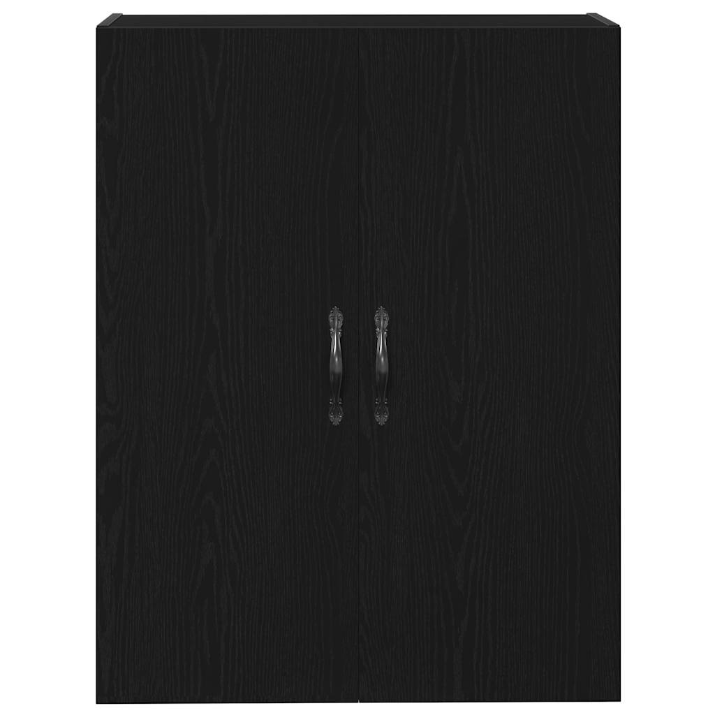 Highboard 2 pcs Schwarz Eichen-Optik Ingenieurholz und Glas