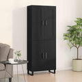 Highboard Schwarz Eichen-Optik 69,5 x 34 x 180 cm Holzwerkstoff
