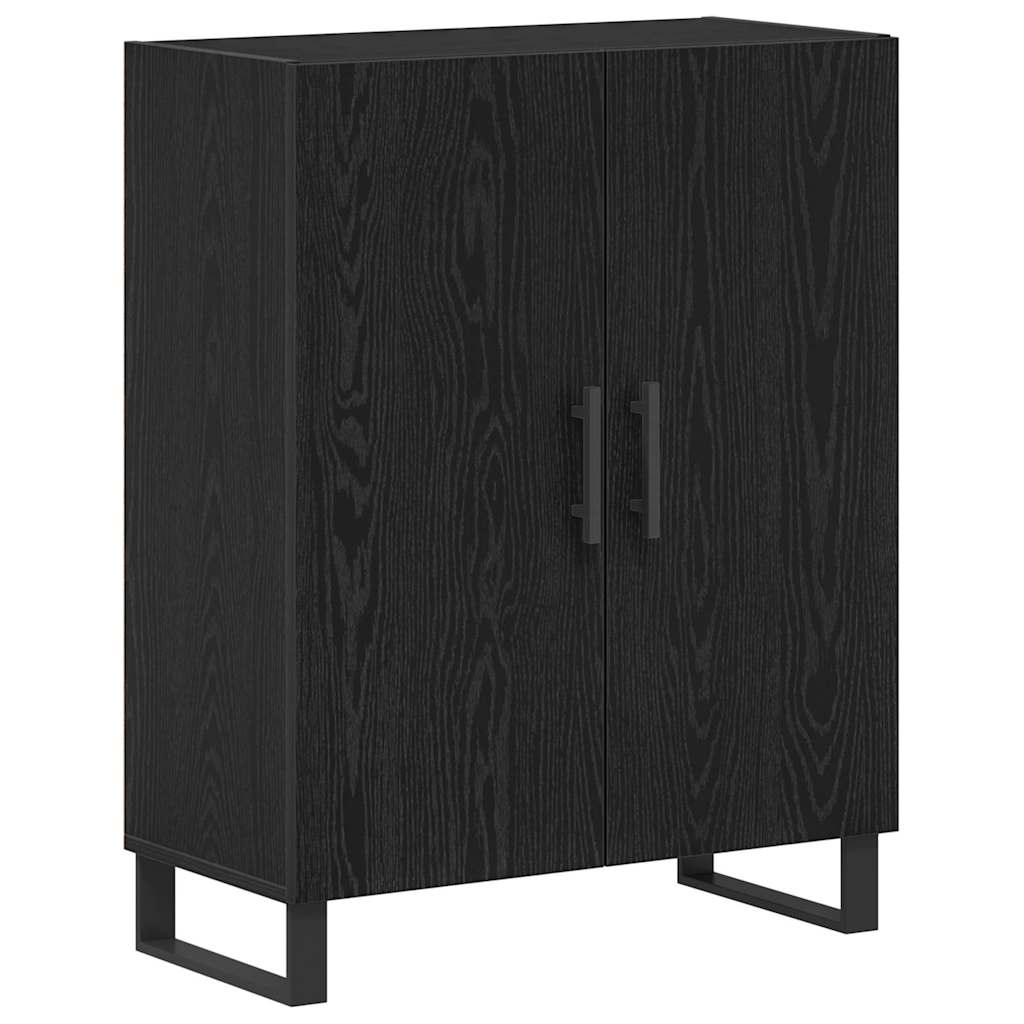 Highboard Schwarz Eichen-Optik 69,5 x 34 x 180 cm Holzwerkstoff