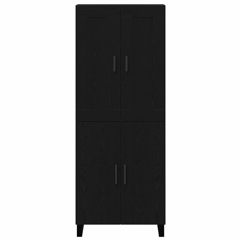 Highboard Schwarz Eichen-Optik 69,5 x 34 x 180 cm Holzwerkstoff