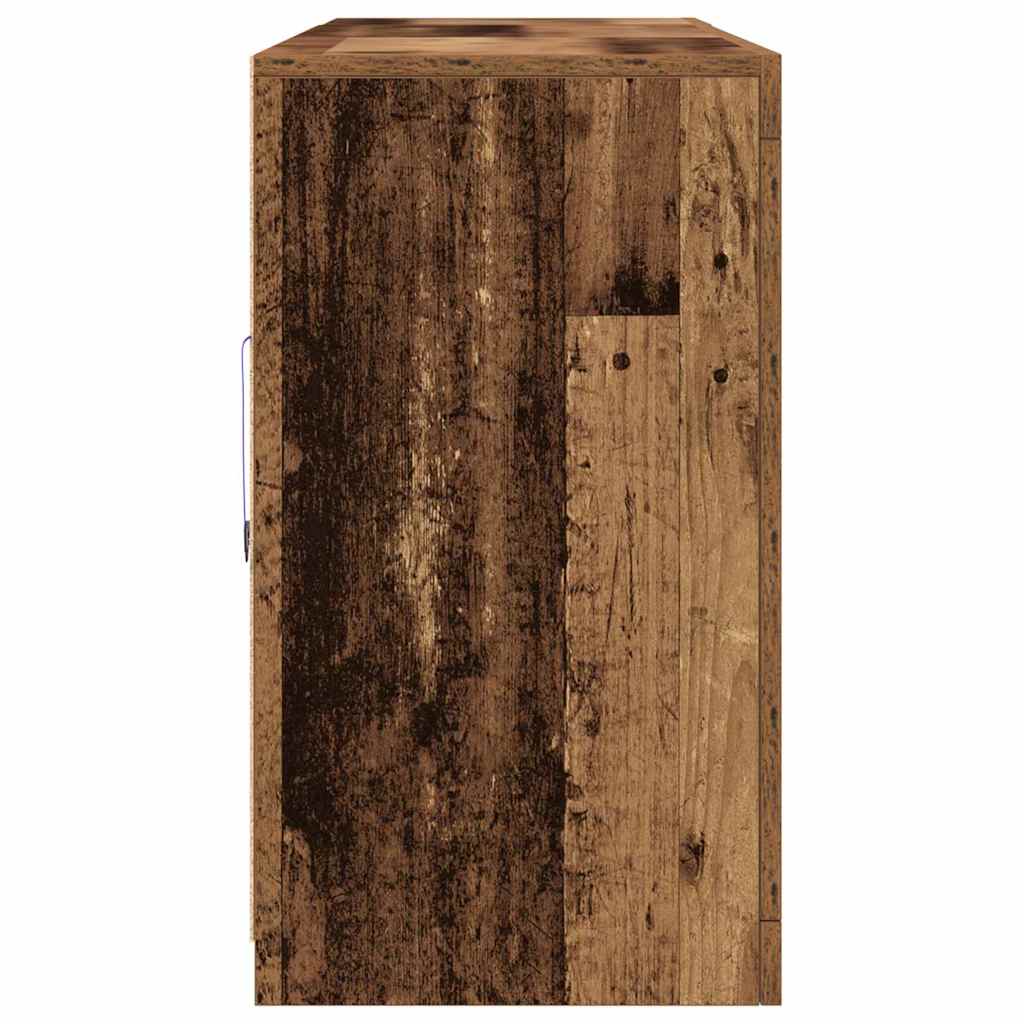 LED-Sideboard Altholz 181 x 37 x 67 cm Holzwerkstoff