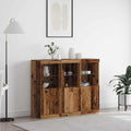 LED-Sideboard 3 pcs Altholz 123 x 37 x 100 cm Holzwerkstoff