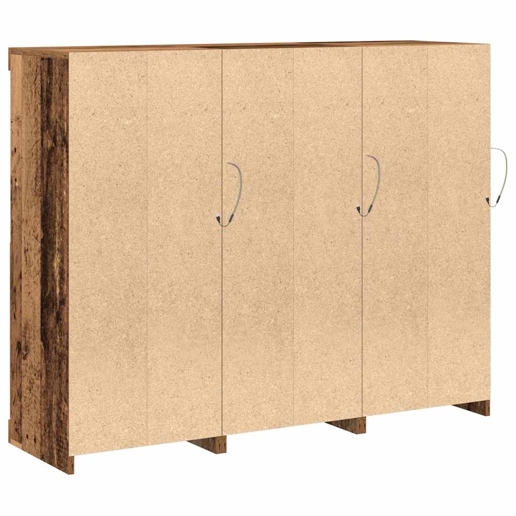 LED-Sideboard 3 pcs Altholz 123 x 37 x 100 cm Holzwerkstoff