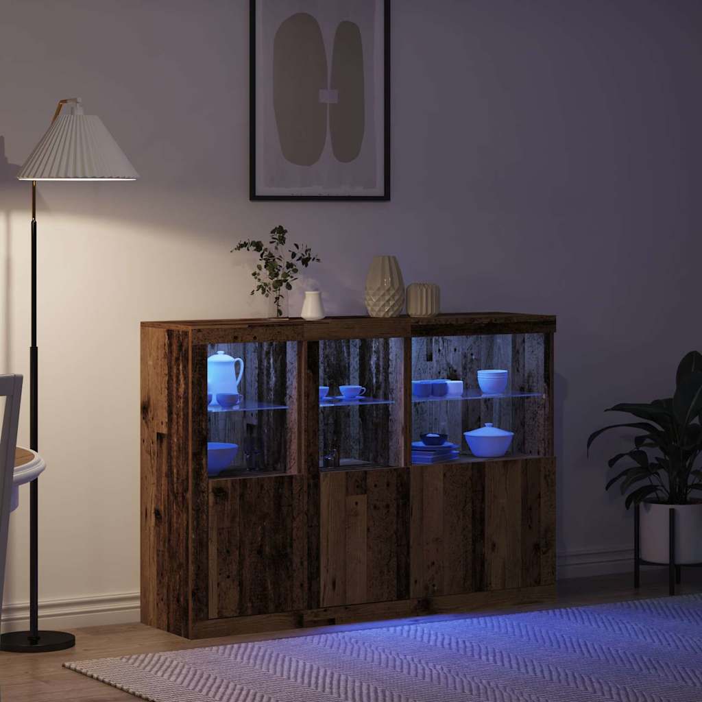 LED-Sideboard Altholz 142,5 x 37 x 100 cm Holzwerkstoff