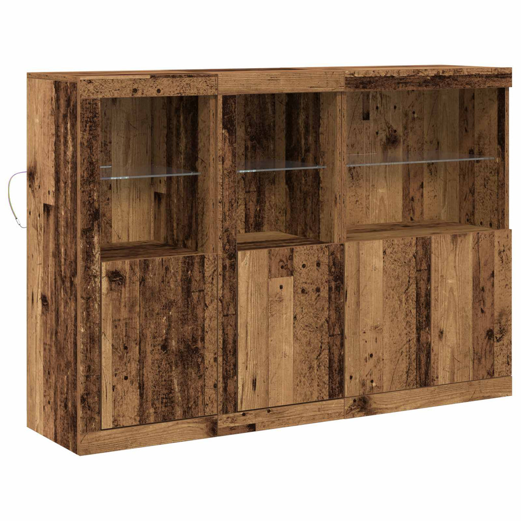 LED-Sideboard Altholz 142,5 x 37 x 100 cm Holzwerkstoff