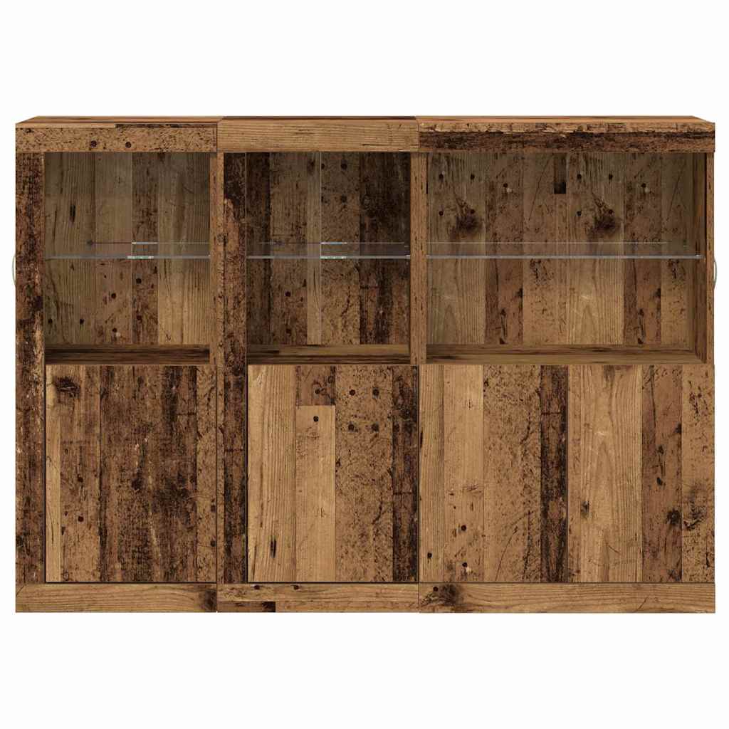 LED-Sideboard Altholz 142,5 x 37 x 100 cm Holzwerkstoff