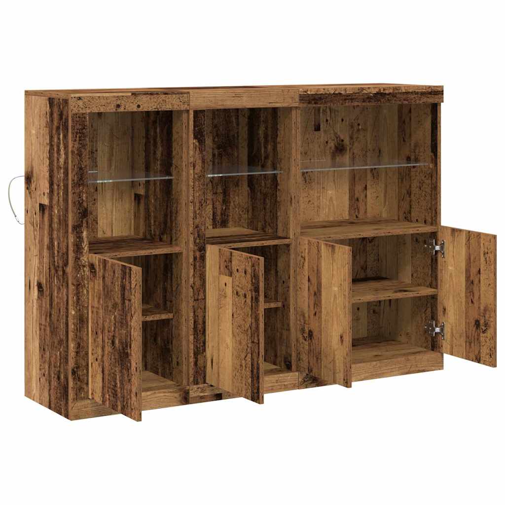 LED-Sideboard Altholz 142,5 x 37 x 100 cm Holzwerkstoff