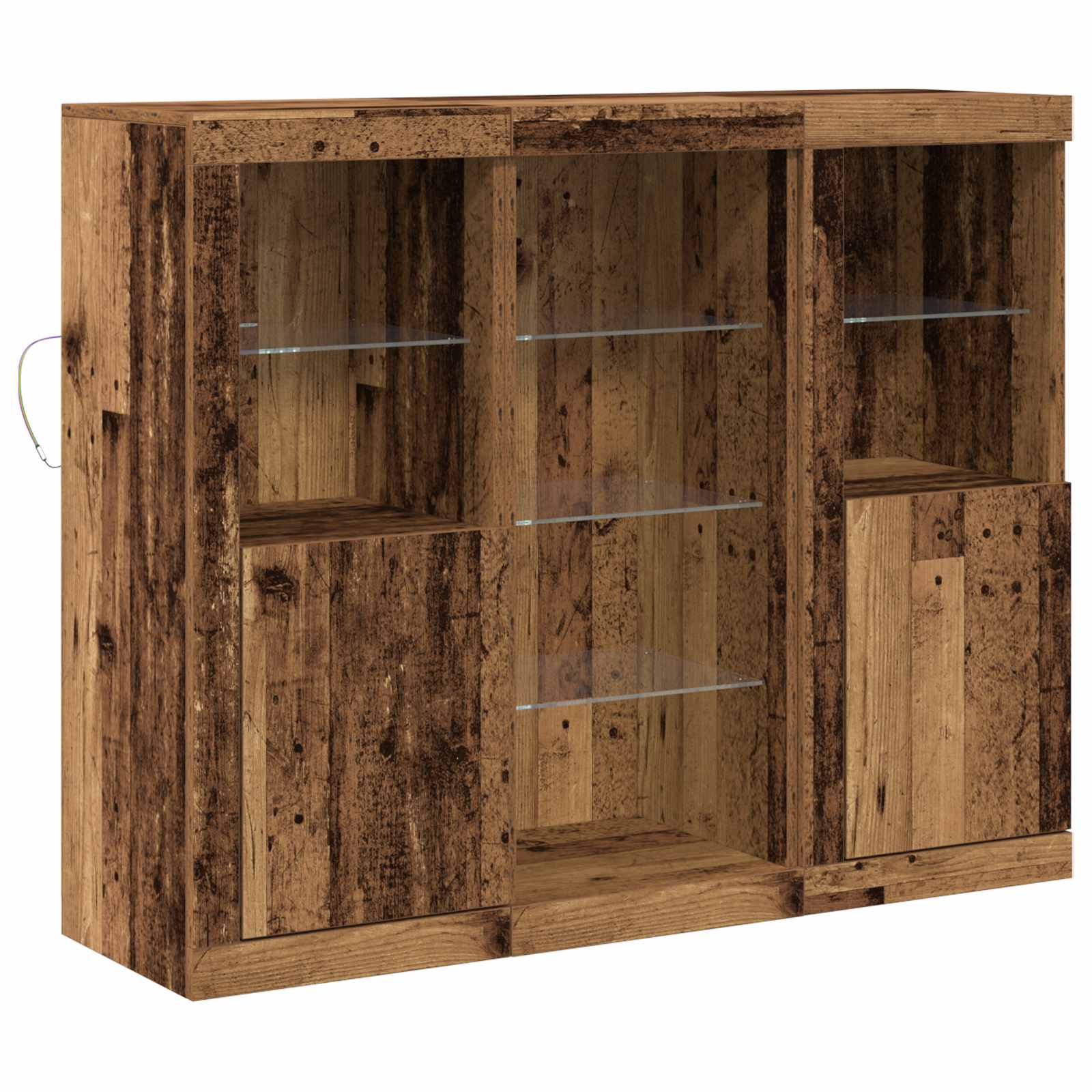 LED-Sideboard Altholz 123 x 37 x 100 cm Holzwerkstoff