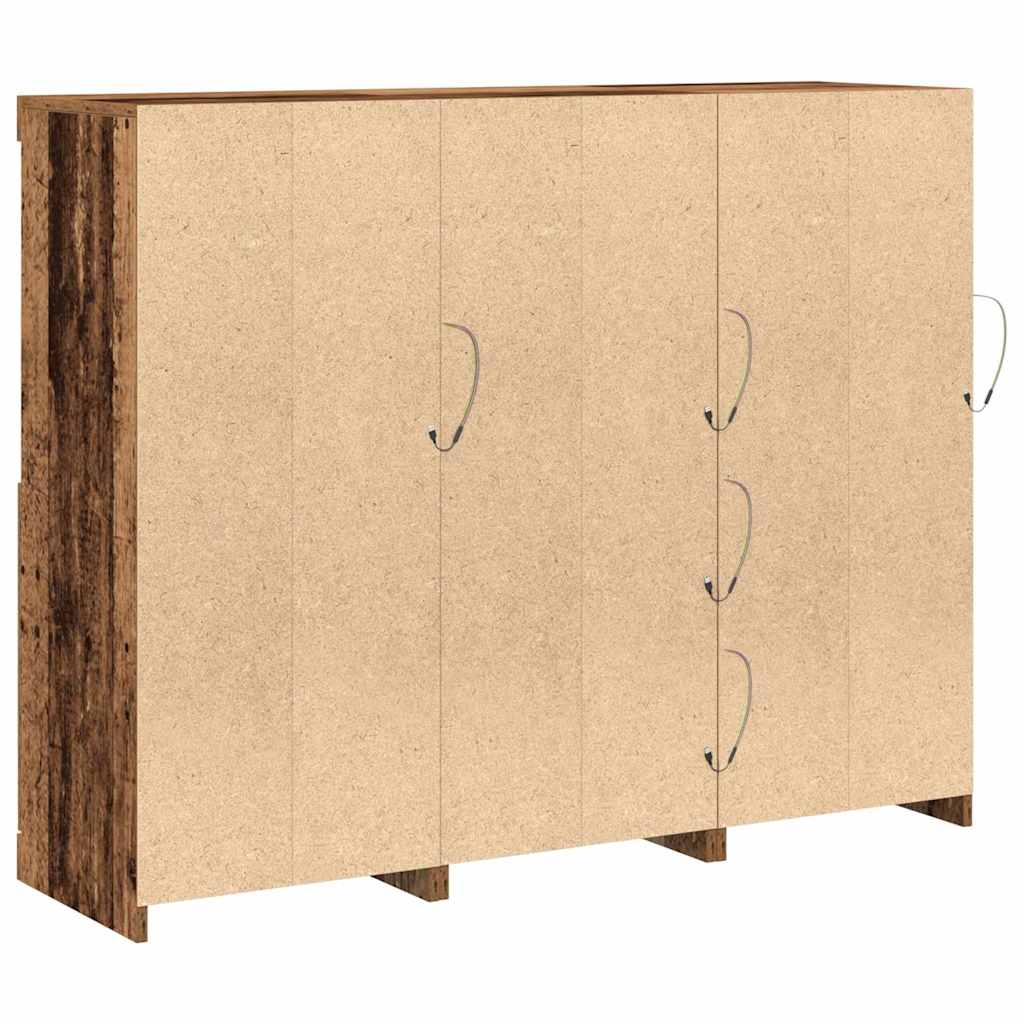 LED-Sideboard Altholz 123 x 37 x 100 cm Holzwerkstoff