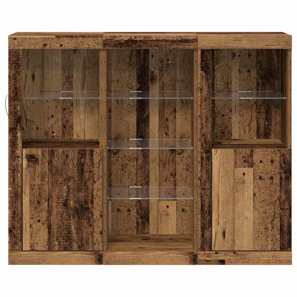 LED-Sideboard Altholz 123 x 37 x 100 cm Holzwerkstoff
