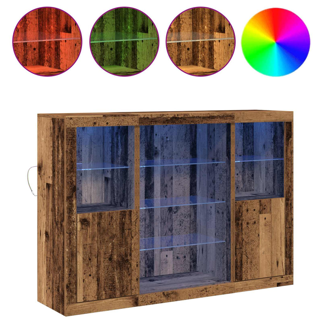 LED-Sideboard Altholz 142,5 x 37 x 100 cm Holzwerkstoff