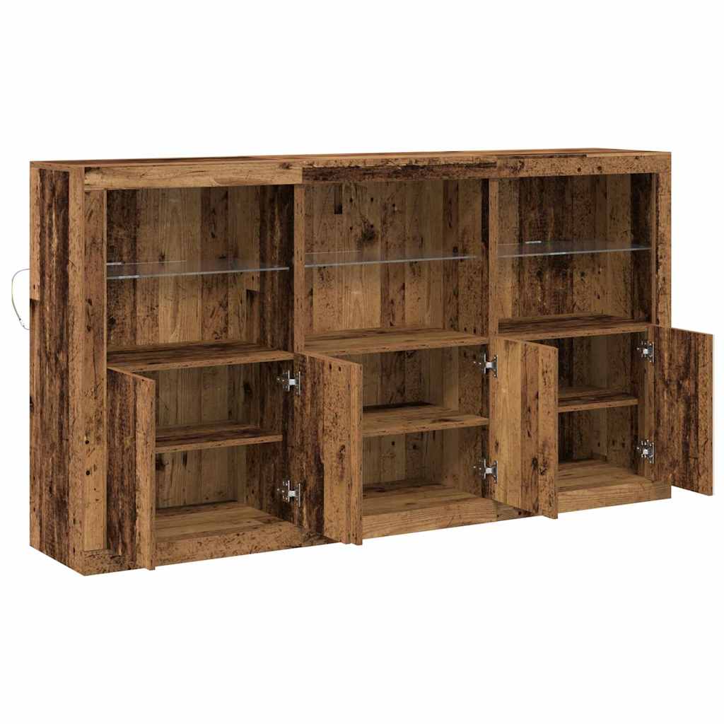LED-Sideboard Altholz 181,5 x 37 x 100 cm Holzwerkstoff