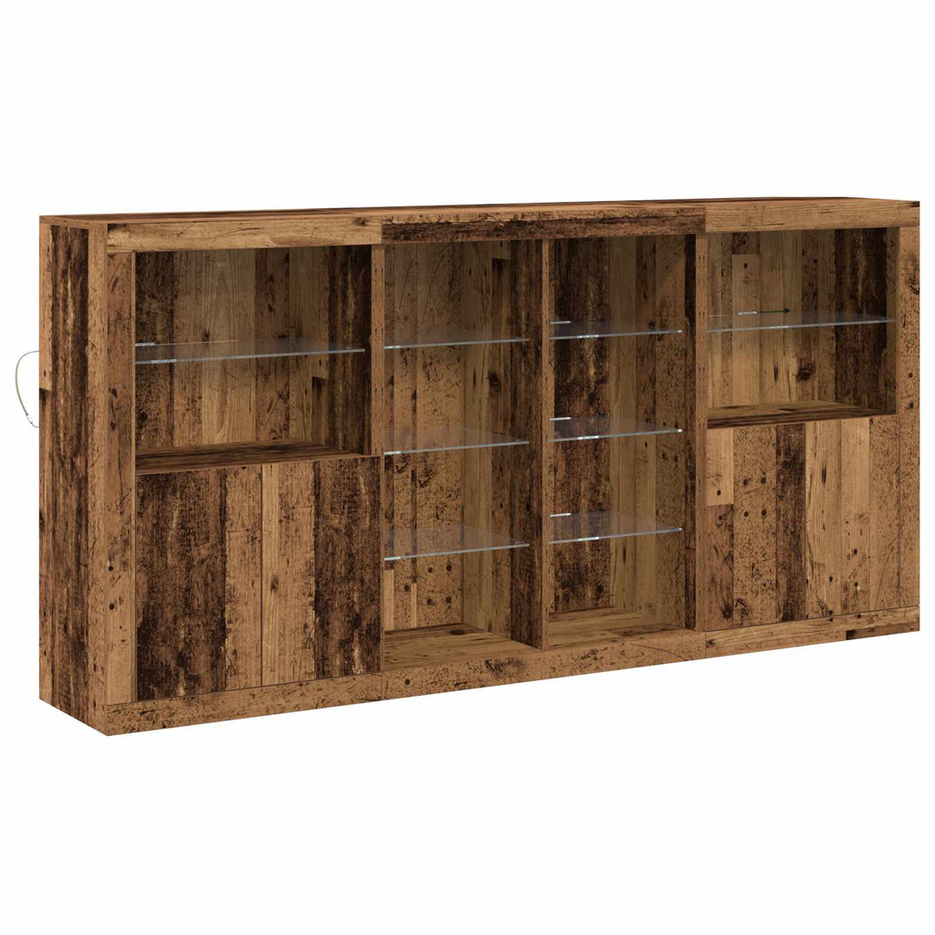 LED-Sideboard 3 pcs Altholz 202 x 37 x 100 cm Holzwerkstoff