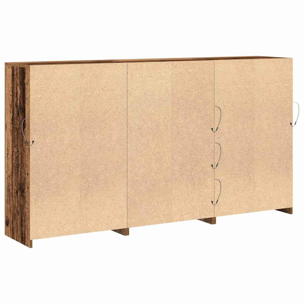 LED-Sideboard 3 pcs Altholz 202 x 37 x 100 cm Holzwerkstoff