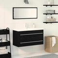 Waschbeckenschrank mit Schubladen 3 pcs Schwarz Eichen-Optik