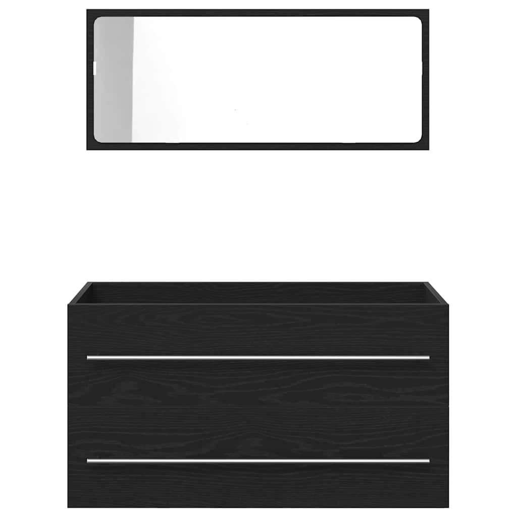 Waschbeckenschrank mit Schubladen 3 pcs Schwarz Eichen-Optik