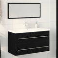 Waschbeckenschrank mit Schubladen 3 pcs Schwarz Eichen-Optik