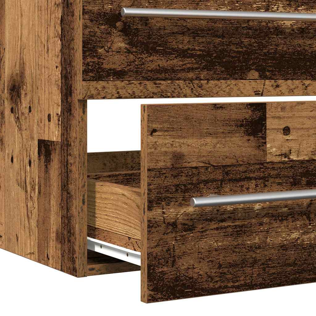 Waschbeckenschrank Wandmontiert 2 pcs Altholz 80 x 38,5 x 48 cm