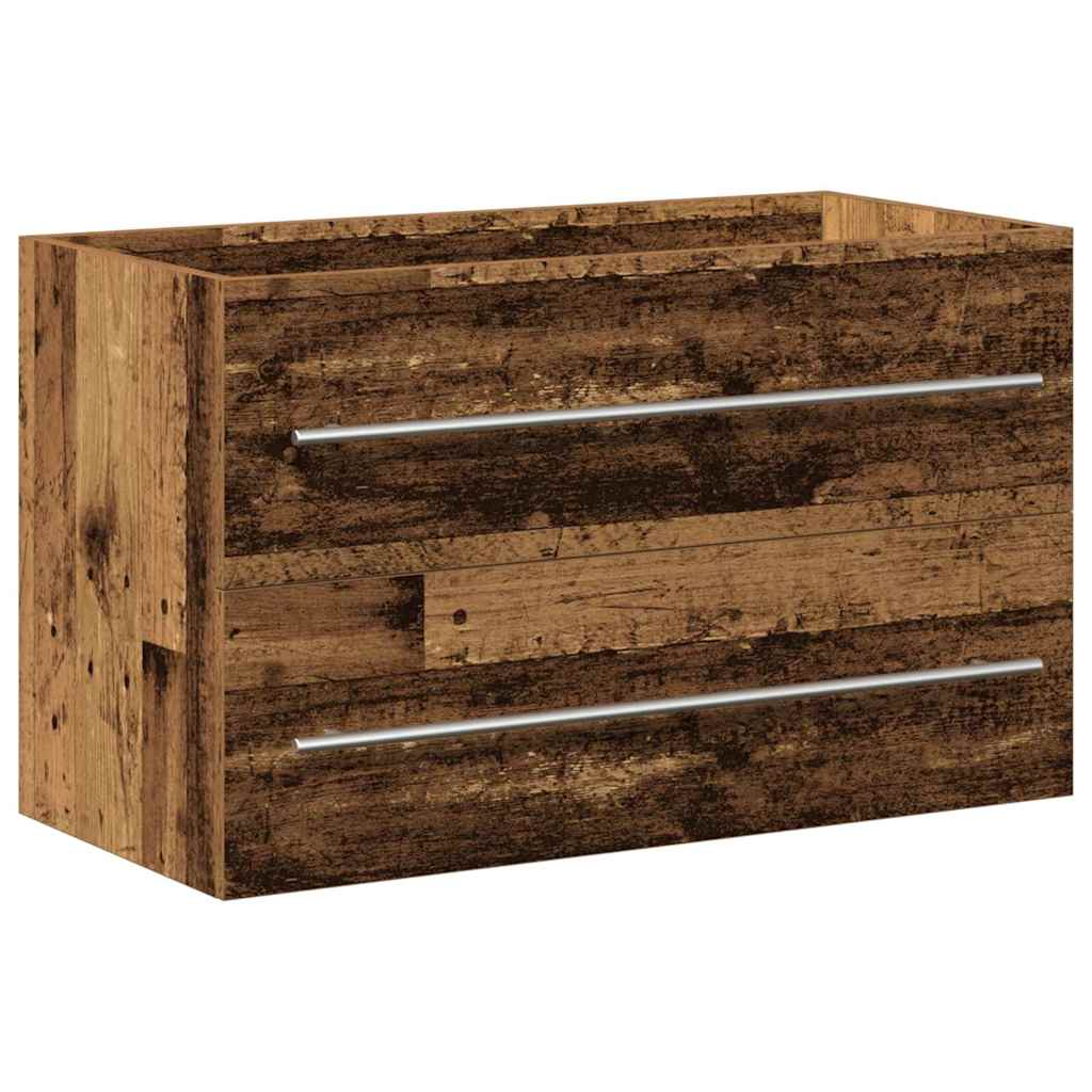Waschbeckenschrank Wandmontiert 2 pcs Altholz 80 x 38,5 x 48 cm