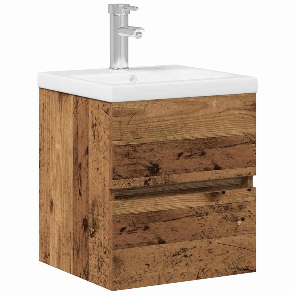 Waschbeckenschrank Schwarz Eichen-Optik 41 x 39 x 62 cm