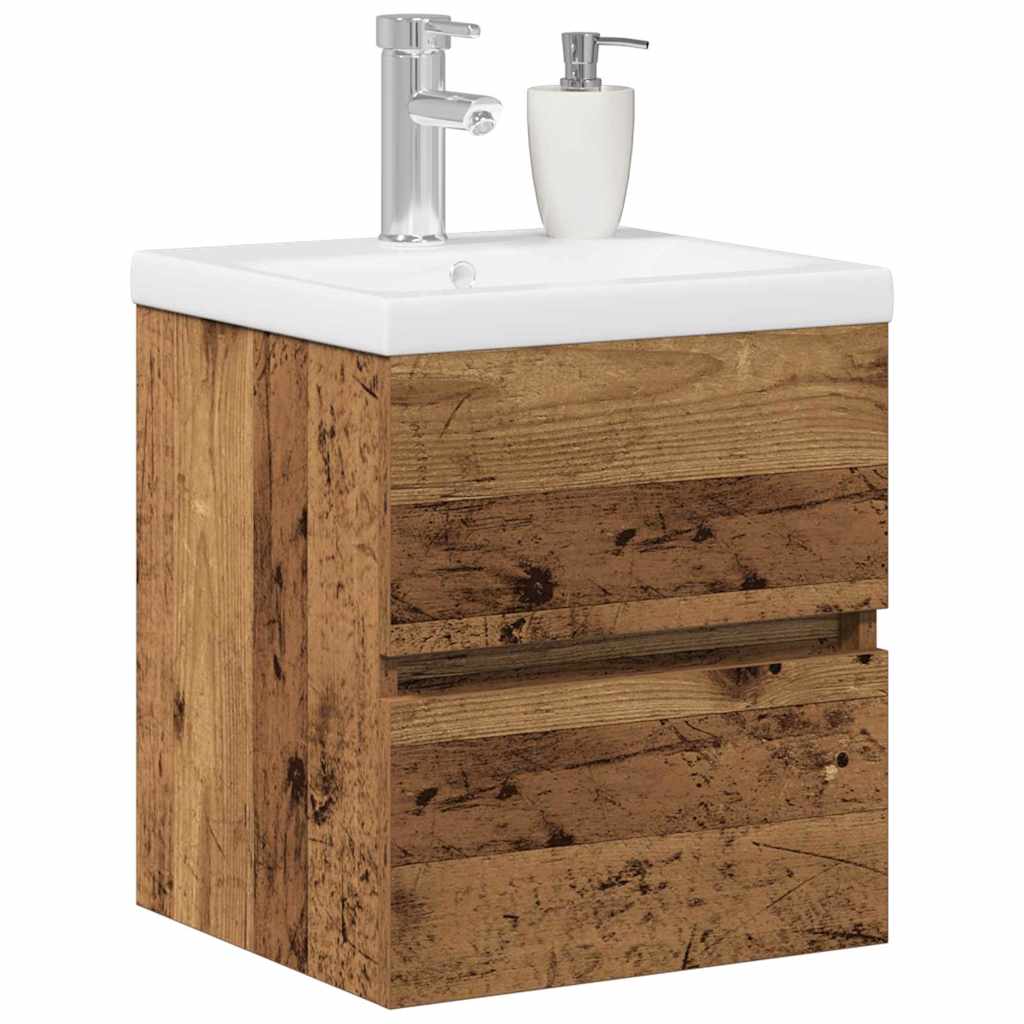 Waschbeckenschrank Schwarz Eichen-Optik 41 x 39 x 62 cm