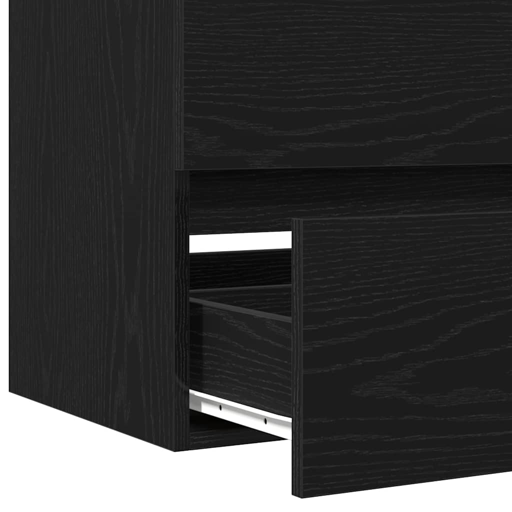 Waschbeckenschrank Schwarz Eichen-Optik 100 x 39 x 62 cm