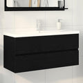 Waschbeckenschrank Schwarz Eichen-Optik 100 x 39 x 62 cm