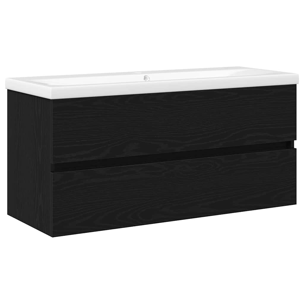 Waschbeckenschrank Schwarz Eichen-Optik 100 x 39 x 62 cm