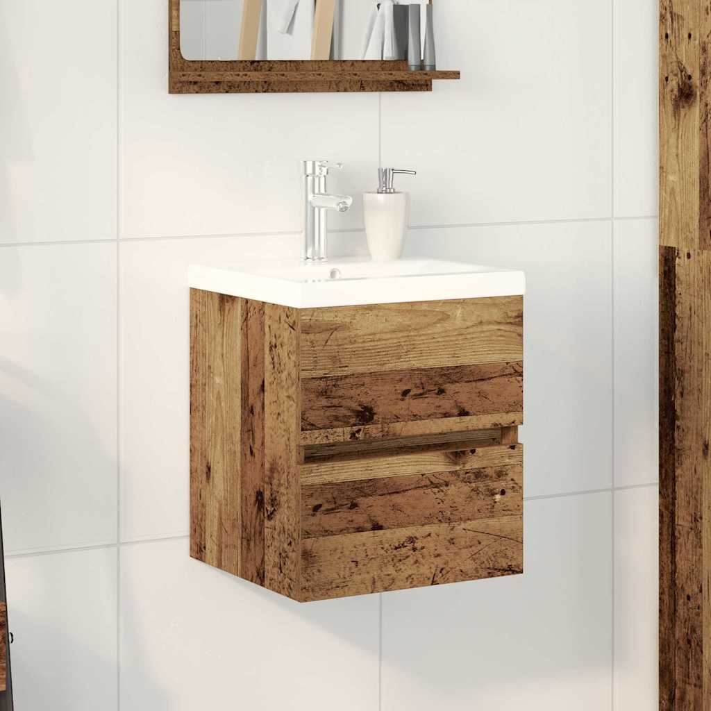 Waschbeckenschrank mit Tür Schwarz Eichen-Optik 80 x 39 x 62 cm